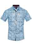 Men's Italian fashion Button Down Short Sleeve Shirt Light Blue VIP collection