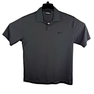Nike Golf Men's M Dark Gray Dri-Fit Golf Standard Fit Solid Polo Shirt EUC - Picture 1 of 4