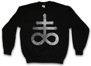 LEVIATHAN CROSS SWEATSHIRT PULLOVER Kreuz Sulfur Symbol Pentagram 666 Double - Picture 1 of 2