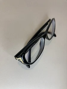 FENDI F977 001 Glossy Black 54-14-135 Flex Hinge Eyeglasses Frame Made In Italy - Picture 1 of 13