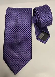 Canali 100% Silk Purple Blue And Black Geometric Shiny Neck Tie Luxury Premium - Picture 1 of 6