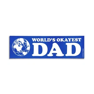 World's OKAYEST Dad Bumper Sticker - Funny Parent GIFT Vintage Style Vinyl 80s - Bild 1 von 3