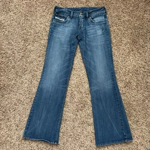 Diesel Industry Jeans Women's 32 Blue Denim Low Rise Flare Y2K Vtg Made in Italy - Picture 1 of 15