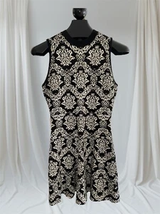 XHILARATION WOMEN'S BLACK AND CREAM PAISLEY PRINT SWEATER DRESS LARGE - Picture 1 of 22
