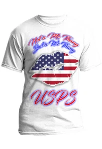  Airbrush Painted  American Flag Lips Hoodie Shirt Hat Backpack Tag Mug Coaster - Picture 1 of 12