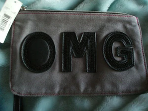 Gris y Negro OMG Cremallera Muñequera Bolsa Gr8 para Maquillaje Teléfono Celular Escuela ¡Lindo! - Imagen 1 de 4