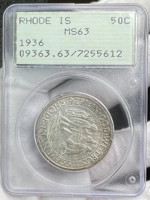 1936 Rhode Island MS63 Rattler Classic Commemorative Half Dollar 50c Coin - Image 1 of 4