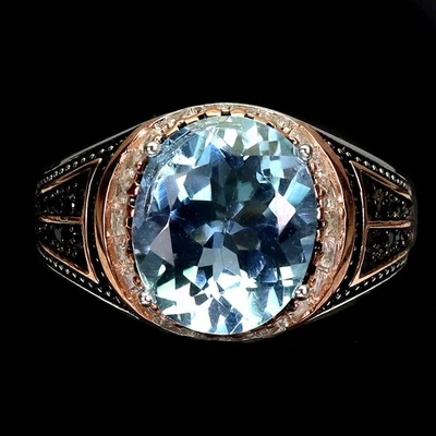 Anello in argento sterling 925 topazio 12x10 mm spinello pietra preziosa... - Immagine 1 di 4