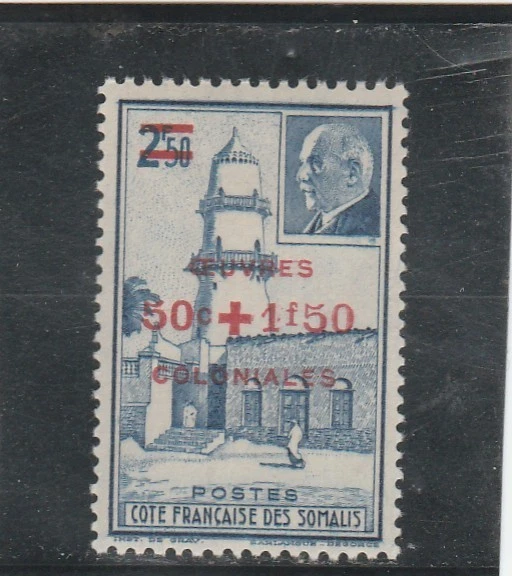 L728 SOMALIS TIMBRE N° Y&T 251 de 1944 "Mosquée de Djibouti Oeuvres Colo" NEUF** - Photo 1/1