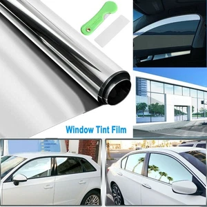 Glass Film Parts Replacement Scraper Uncut Roll Mirror Silver 300*50cm - Picture 1 of 11