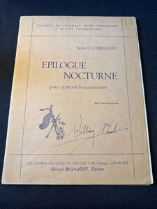 Epilogue Nocturne Saxophone Quartet by Aubert Lemeland Billaidot Music Book - Picture 1 of 3