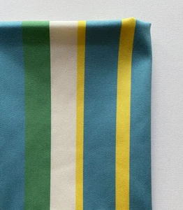 Brunschwig&Fils Outdoor/Indoor Caberete Stripe Lagoon Fabric Remnant 24"x24" - Picture 1 of 4