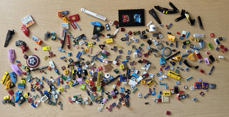 USED LEGO - Bulk Lot - 1 pound of Stickered Printed Decorated Parts Pieces - Image 1 of 4