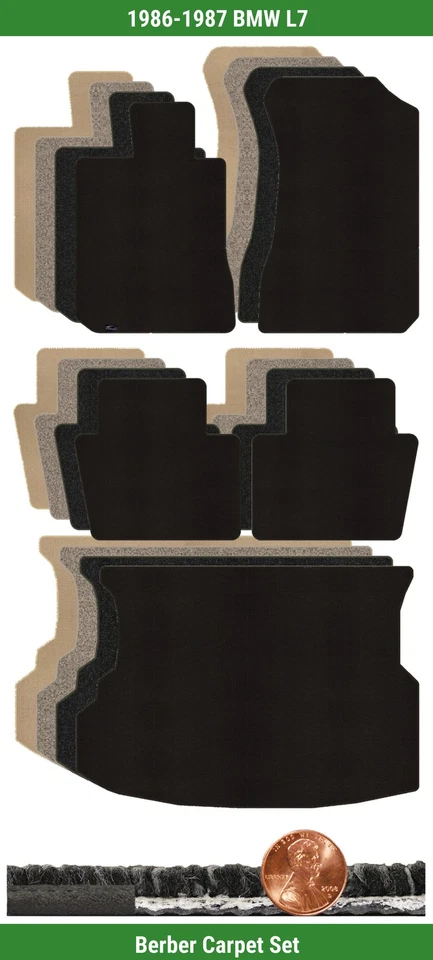 Juego de alfombrillas bereber personalizadas Lloyd para BMW L7 1986-1987 (5 piezas) #157 Foto 1 de 4