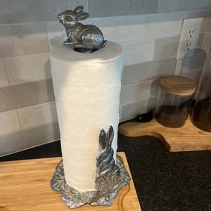 Arthur Court Rabbit Paper Towel Holder Aluminum Countertop 2005 - Picture 1 of 4