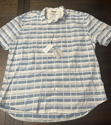 Cypress Club Camp Shirt Mens L Short Sleeve Button Up Blue White Seersucker NWT - Image 1 of 3