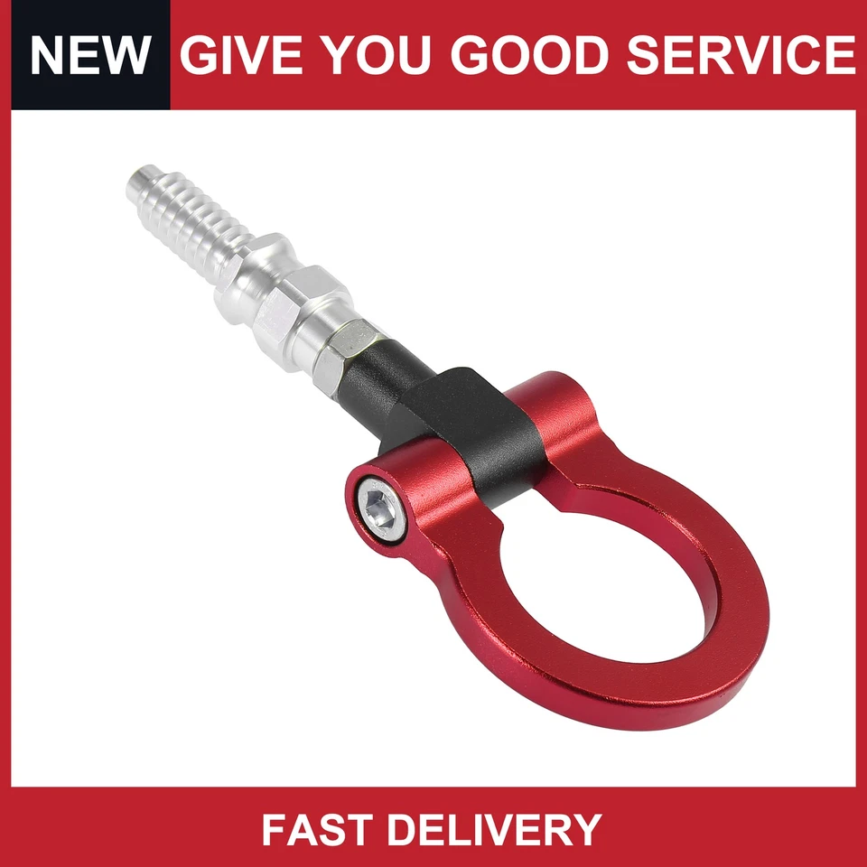 Paquete de 1 tornillo de gancho de remolque ojo anillo parachoques delantero rojo para BMW 550i Foto 1 de 4