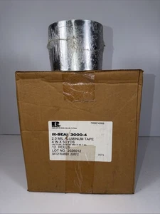 12 Rolls R-SEAL 3000-4 Aluminum Foil Tape 4” x 50 Yds 2.0 Mil HVAC Duct Seal - Picture 1 of 6