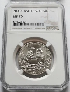 2008-S Bald Eagle 50C Clad Commemorative Half Dollar Coin - NGC MS 70 - Picture 1 of 4