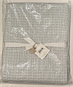 Serena & Lily Montauk Coverlet F/Q Full Queen Sky Blue Cotton Waffle Blanket NEW - Picture 1 of 4