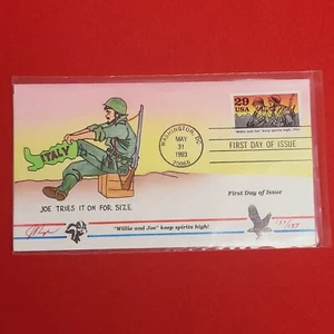 First Day of Issue Willie Joe Keeps Spirits High Stamp Cache Envelope Enclosure - Picture 1 of 7