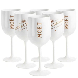 Moet & Chandon White Ice Imperial Acrylic Champagne Glasses - Set of 6 - Picture 1 of 1