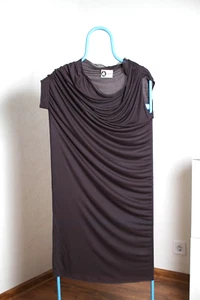LANVIN Draped One Shoulder Asymmetrical Dress Size L Viscose / Silk - Picture 1 of 12