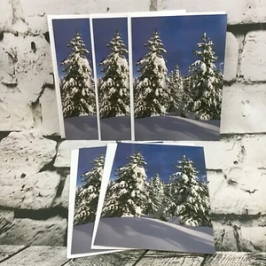 National Wildlife Fed. Holiday Cards Lot of 5 Fresh Winter Snow Deschutes Oregon - Picture 1 of 5