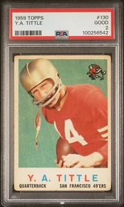 1959 TOPPS Y.A. TITTLE #130 PSA 2 - Picture 1 of 2