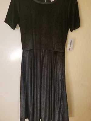 Lularoe Elegante Amelia Nuevo Con Etiquetas Terciopelo con Plata Talla Mediana  Foto 1 de 4