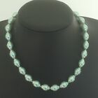 Vintage Light Pastel Green Coated Faux Baroque Pearl Short  Necklace