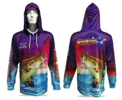 New Killer Crank Purple Barra Tournament Fishing Shirt -All Kids & Adult Sizes - Image 1 of 4