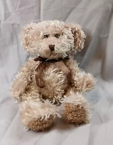 Russ Berrie 10" Peluche Oso Radcliffe Beige Marrón Rizado Gorro Lunares Arco - Imagen 1 de 8