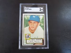 1952 Topps # 175 Billy Martin Card SGC 3 New York Yankees - Picture 1 of 3