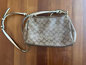 Coach East/West Celeste Convertible Hobo Outline Signature Brown Purse Bag Strap - Picture 1 of 8