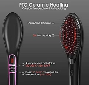 HOCOSY Spazzola Lisciante per Capelli Ionica, Pettine Lisciante in Ceramica Antiscottature - Foto 1 di 6