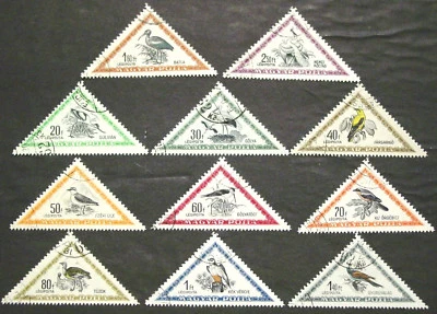 Венгрия, 1952 Air Post, птицы в натуральных цветах, Wmk 106, Scott C96-106, CNH - Изображение 1 из 3