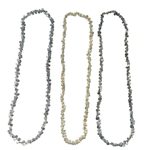 Shell Necklace Lei Lot Natural Snail 3 Strand Luau Beach Party Island Wedding - Picture 1 of 13