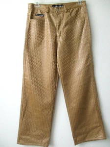 Whittal & Shon Men's Brown PVC Pants Size 4 Wide Leg Zip Closure NWT - Picture 1 of 5
