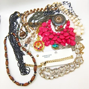 Necklace Lot of 15 Vintage-Modern Most Wearable Craft Repurpose Upcycle AS-IS - Picture 1 of 23