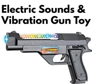 Kids Toy Sounds Lights and Vibration Gun, Electric Toys Flame Gun for Childrens - Picture 1 of 3