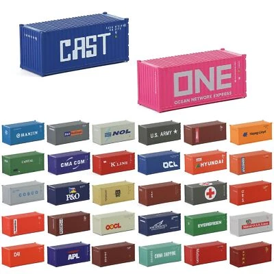 3pcs N Scale 1:160 20ft Shipping Container 20' Cargo Box with Magnets C15007 - Image 1 of 4