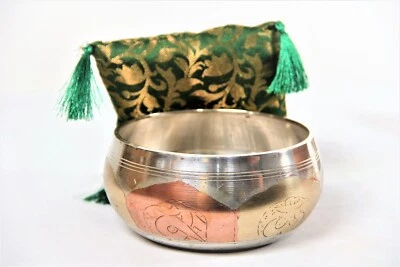 Silver Tibetan Singing Bowls Meditation Yoga Chakra Healing Handmade Sound Bowl - Image 1 of 4