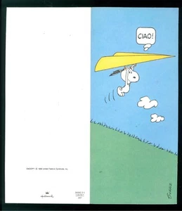PEANUTS SCHULZ SNOOPY GRUSSKARTE GIFT CARD GROSSE HALLMARK 80er Jahre - Bild 1 von 2