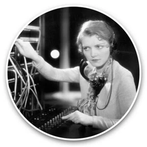 2 x Vinyl Stickers 20cm - Vintage Telephone Operator Retro Woman #46405 - Afbeelding 1 van 8