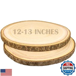 2pcs Large Wood Slices for Centerpieces 12-13 inches Wood Rounds for Tables D - Picture 1 of 5