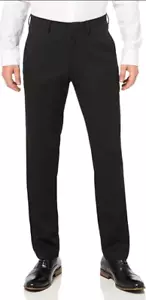 Kenneth Cole Men's Black Solid Slim-Fit Pants Size 42R X 35W New - Picture 1 of 4