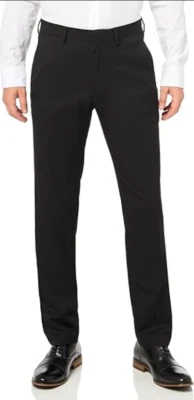 Kenneth Cole Men's Black Solid Slim-Fit Pants Size 42R X 35W New - Image 1 of 4
