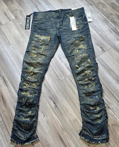 Jordan Craig Martin Stacked Ripple Effect Jeans (Dark Vintage) - Picture 1 of 3