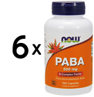 (600 g, 104,45 EUR/1Kg) 6 x (NOW Foods PABA, 500mg - 100 caps)